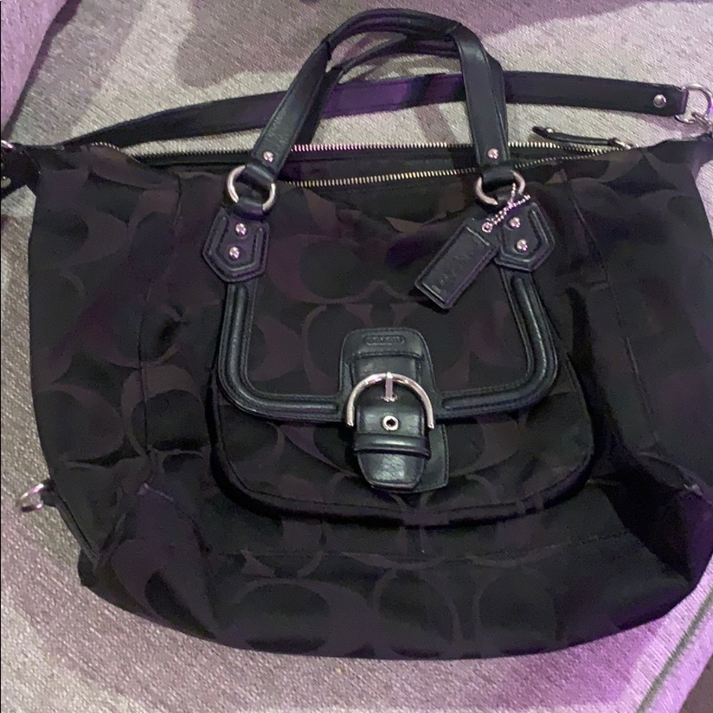 Black coach signature bag